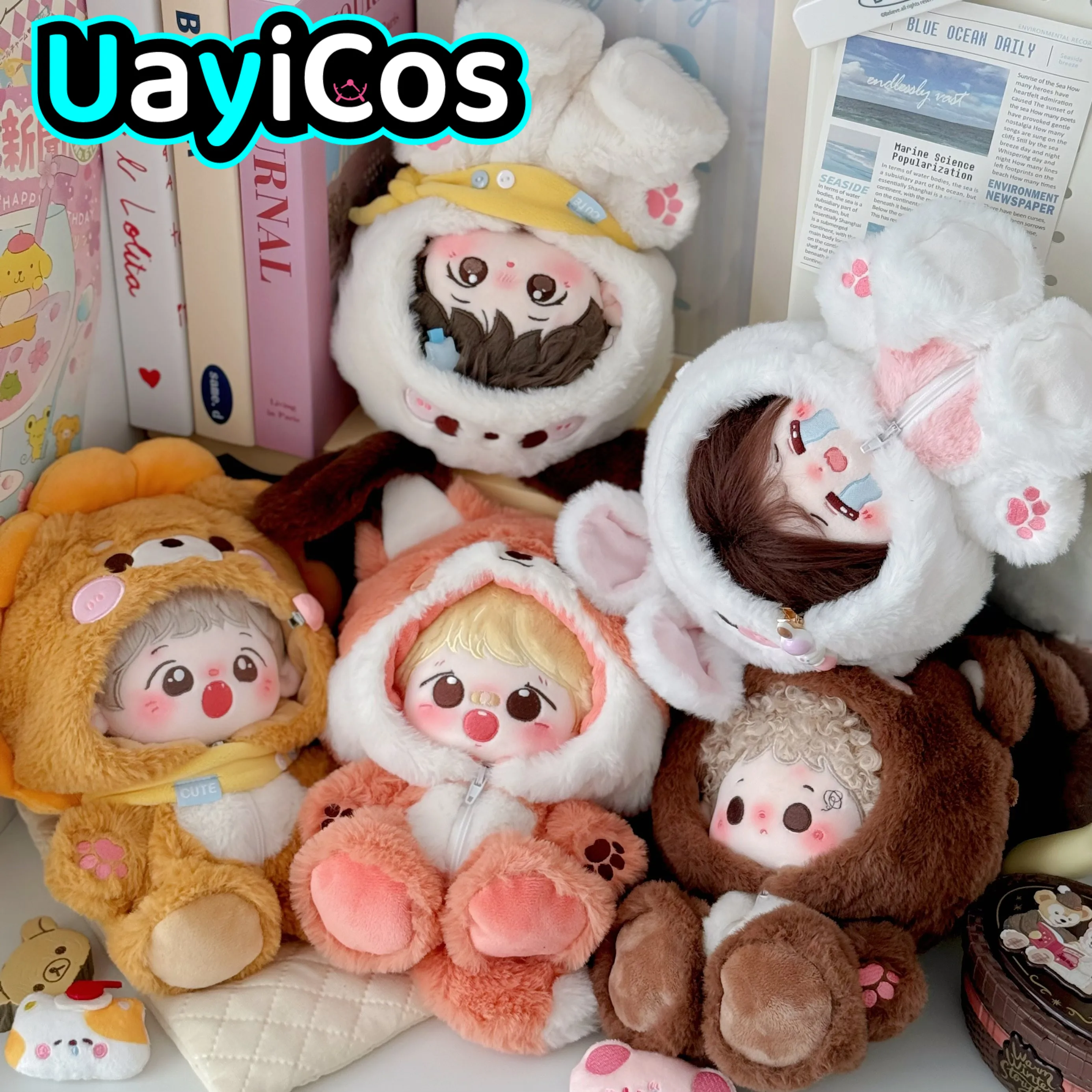 

20cm Doll Clothes Cat Bear Rabbit Small Animal Cloak Series Suit Stuffed Plushies Plush Doll Clothes Accessories Anime Toy Kid G
