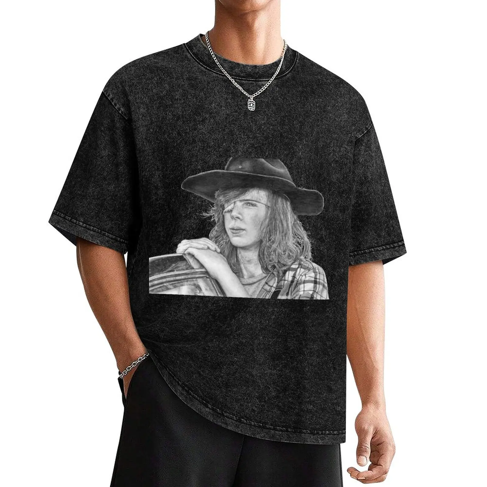 

Carl Grimes graphite portrait T-Shirt anime tshirt plus sizes sublime mens graphic t-shirts hip hop