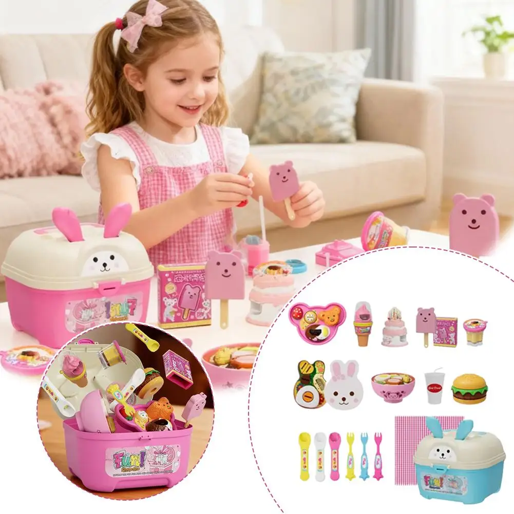 Pudding-Erdbeer-Fütterungsspielzeug-Set, hochwertiger Kunststoff, fördert kognitives Wachstum, reichhaltiges Zubehör, Eltern-Kind-Interaktion