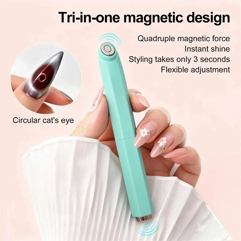 3-in-1 عين القط مسمار الفن عصا متعددة الوظائف ثلاثية الأبعاد التعميم قطري تأثير عين القط المغناطيسي مسمار أداة فنية لتقوم بها بنفسك #5
