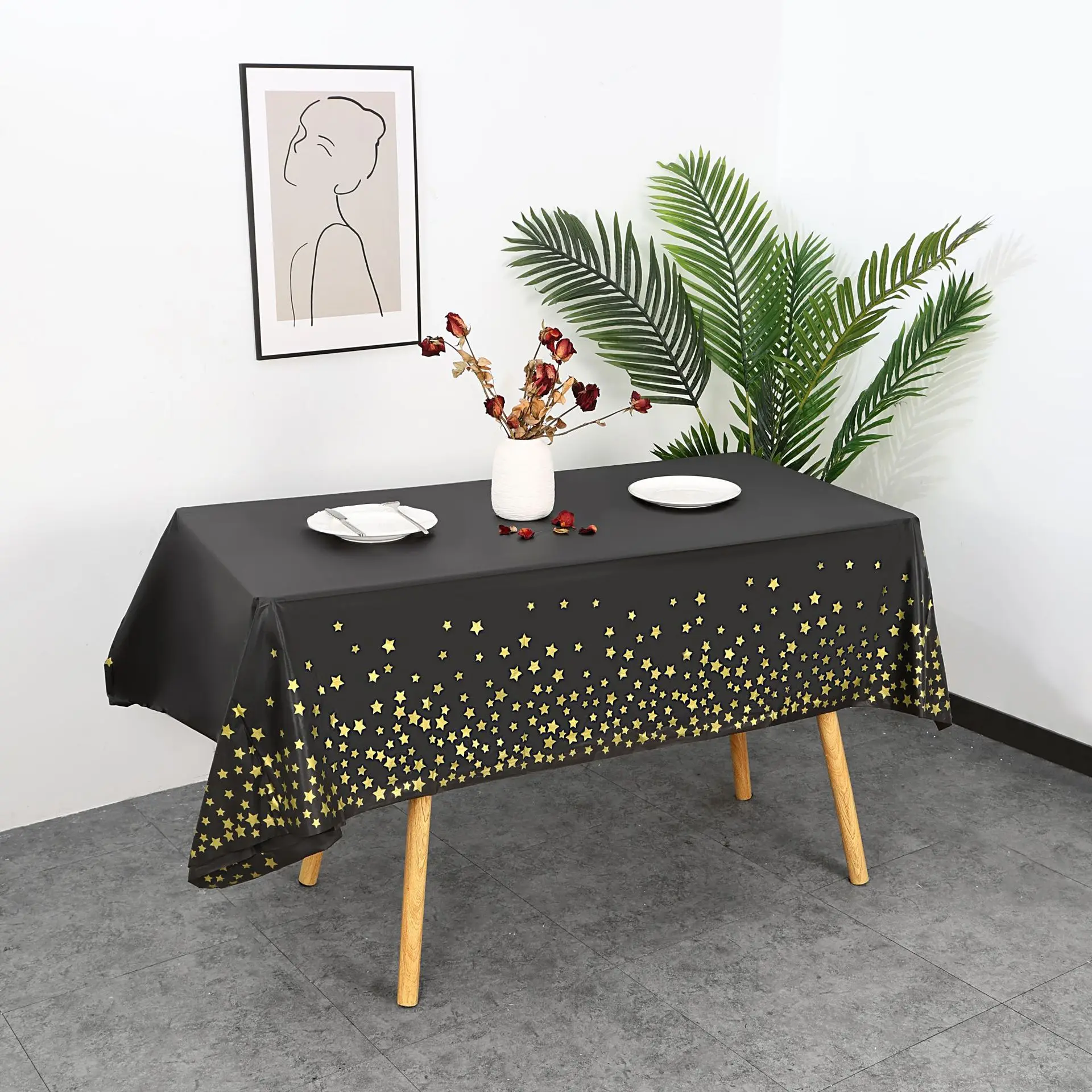 

2024 Cross border Amazon Dot Party Tablecloth Plastic Tablecloth