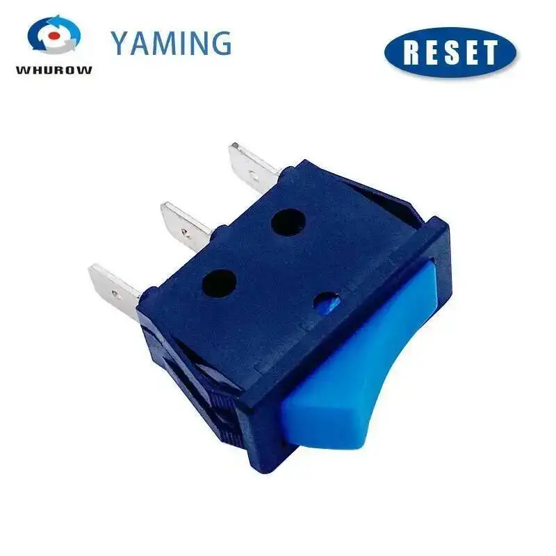 Przełącznik kołyskowy KCDF-108 Reset Momentary Key 16A 250VAC Niebieski przycisk elektryczny Dwupozycyjny Trzy mosiężne piny