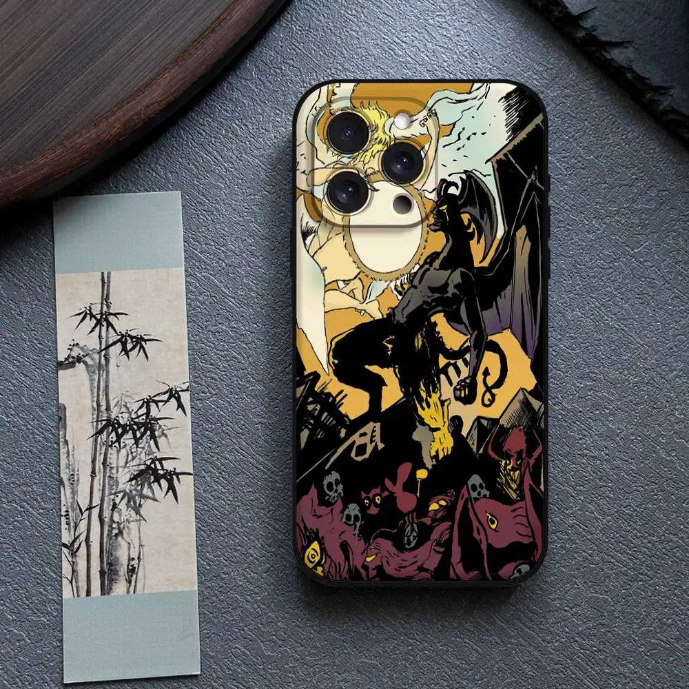Capa de telefone anime devilman crybaby para iphone 17,16,15,14,13,12,11 plus, pro, max, zr,xs, x,7,8 plus, mini silicone preto macio