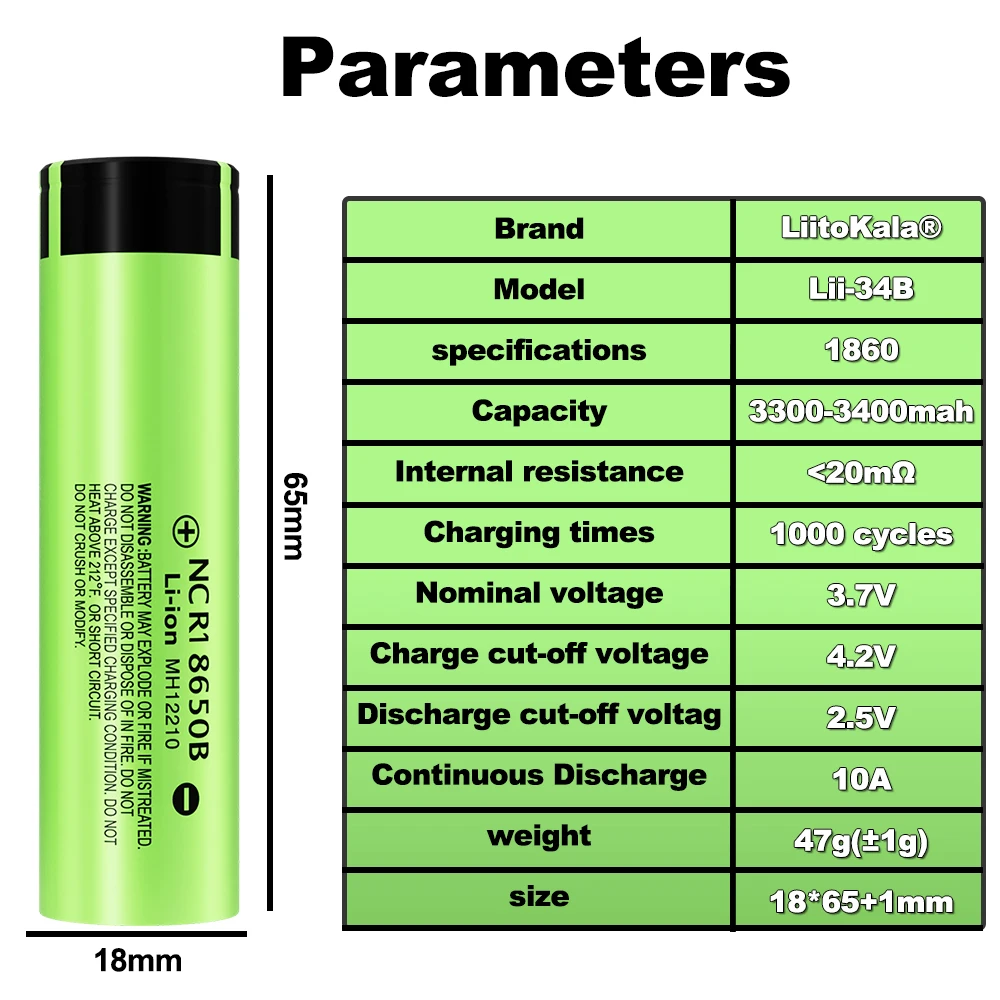 Hot New Original NCR18650B 3.7 v 3400mah 18650 Lithium Rechargeable Battery For Flashlight batteries