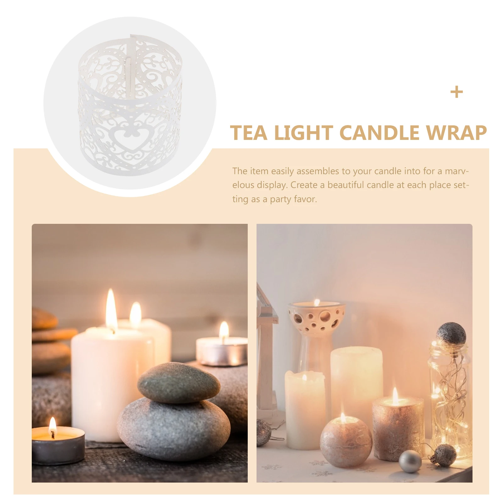 

50Pcs Love Heart LED Tea Light Wraps Decorative Hollow Paper Covers for Wedding Birthday Party Baby Shower Christmas