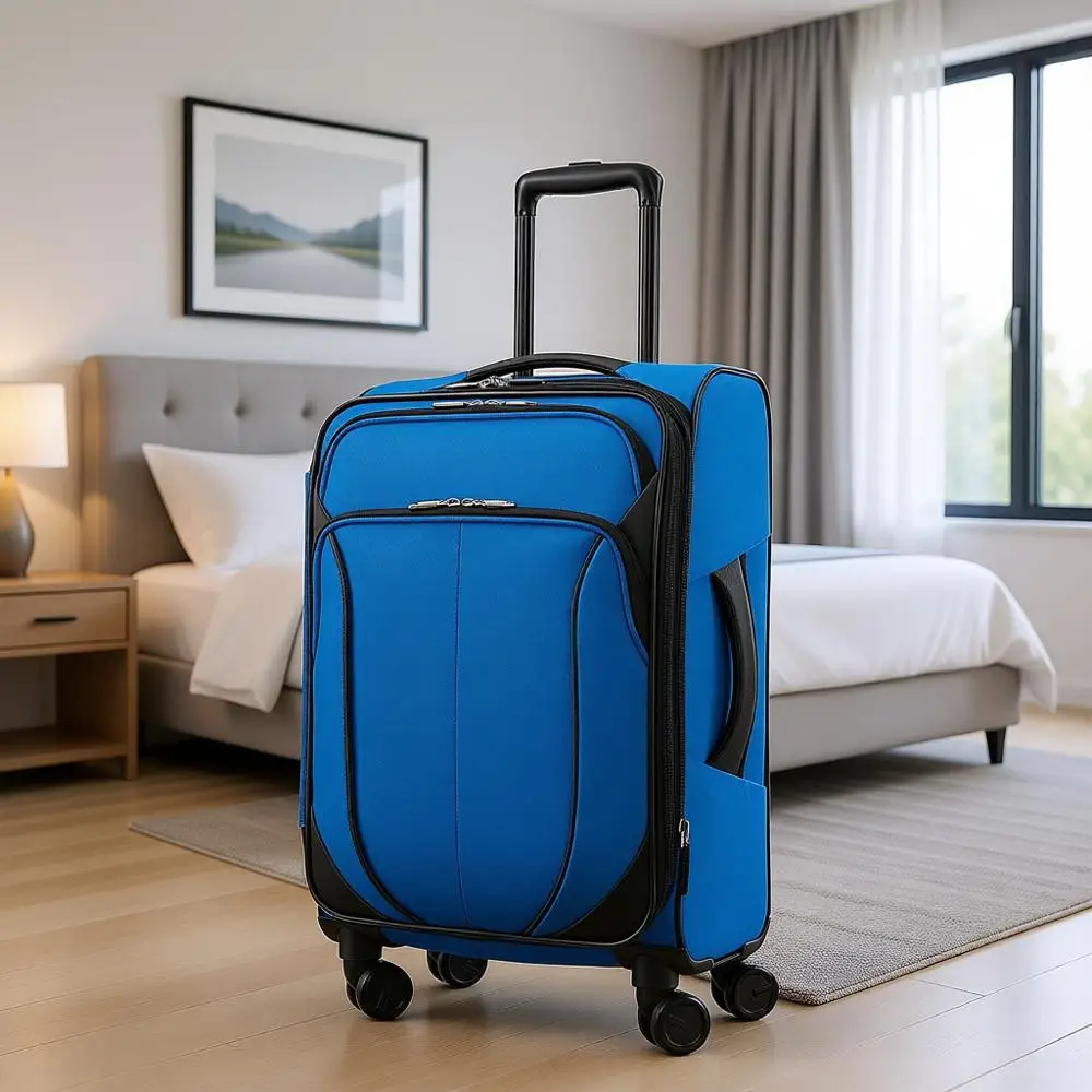 

Expandable 20 Spinner Suitcase with 4 Wheel Mobility in Classic Blue