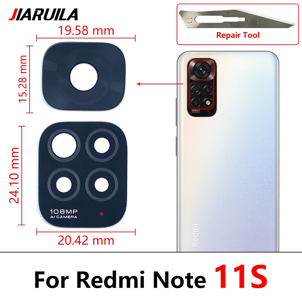 Camera Glass Lens Back Rear Camera Glass Lens with Glue Replacement Part For Xiaomi Redmi Note 11 Pro+Plus 5G 11T 5G 11S 11E