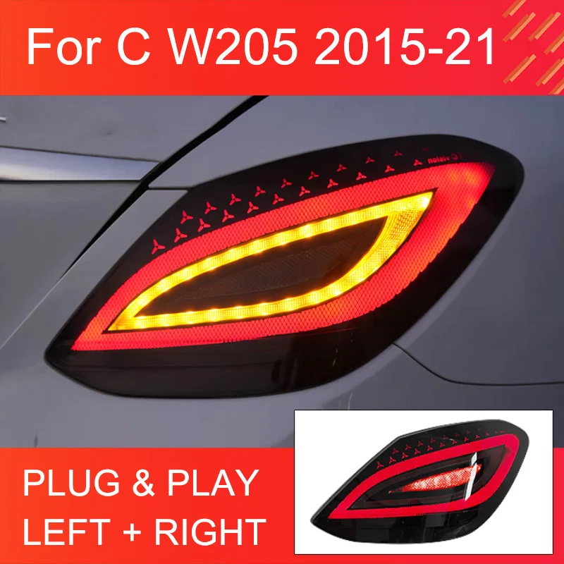 

1 Pair LED Tail Light for Mercedes Benz W205 2015-2018 2019-2021 Taillights C300 C260 with LED Dynamic Turning Rear Tail Lamps