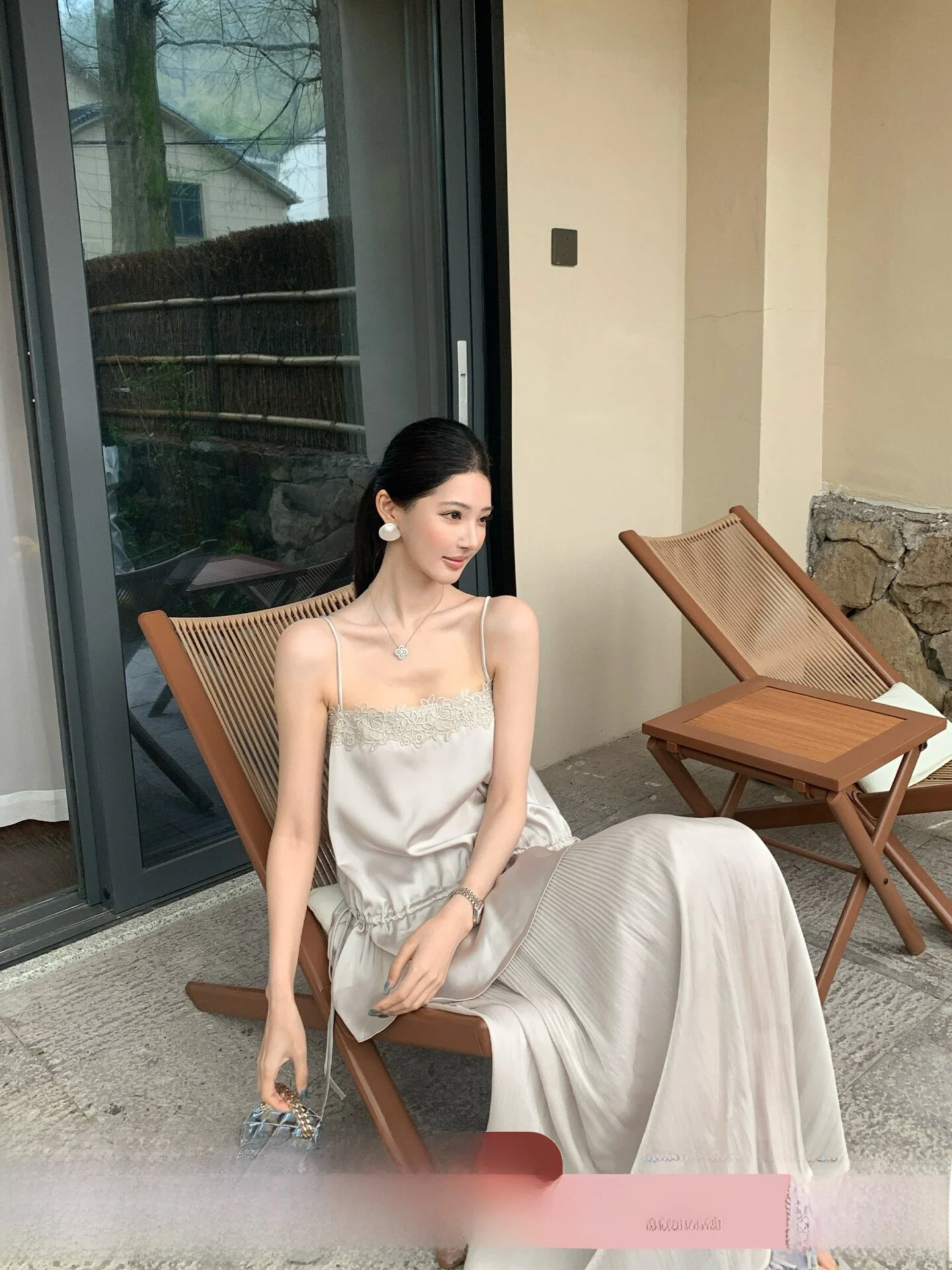 

ALIN Comfortable Flowing Satin Elastic Half Skirt Free Feeling Long Skirt High Waist A-Line Polyester Fiber Winter Collection