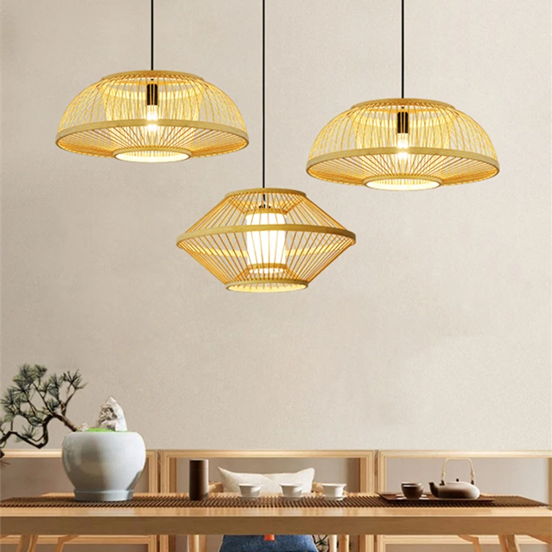 

Chinese Style Pendant Lights Modern Bamboo Hanging Lamp For Living Room Bedroom Study Decor Lighting Loft E27 Kitchen Fixtures