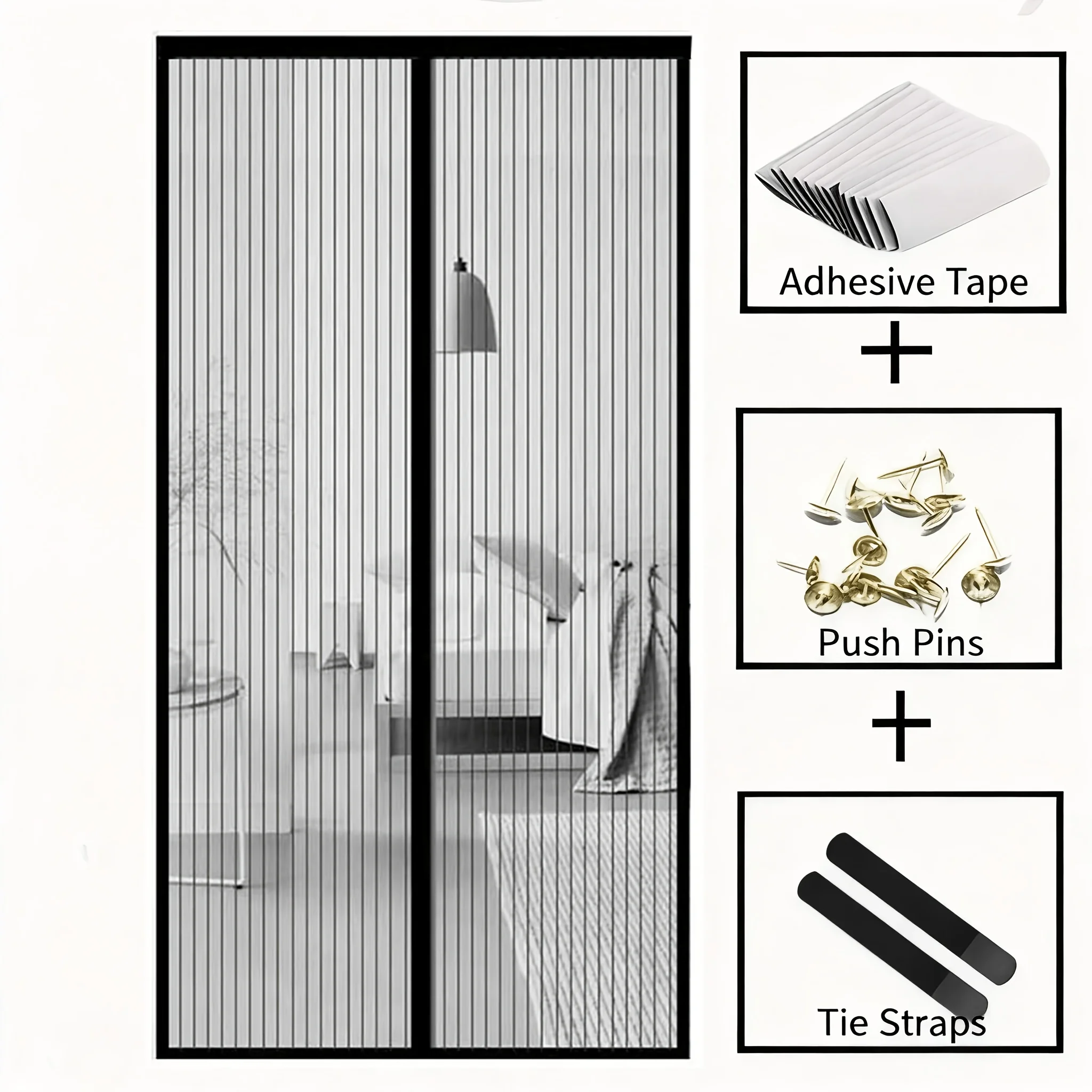 1PC RV Door Mosquito Net Curtain Breathable Bug Screen Door No Drill Easy Installation Camper Van Insect Proof Mesh Screen For C view 3