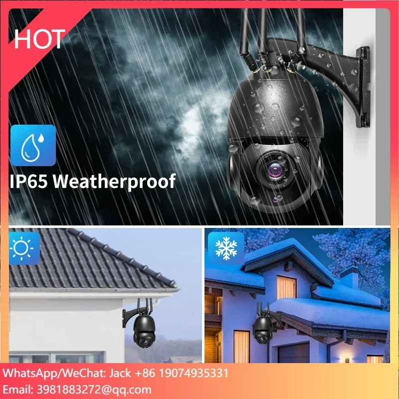 De Seguridad Camera 4G SIM Card with Rotate 20x Optical Zoom Wired IP POE Metal Waterproof Outdoor PTZ Camera Two Way Audio