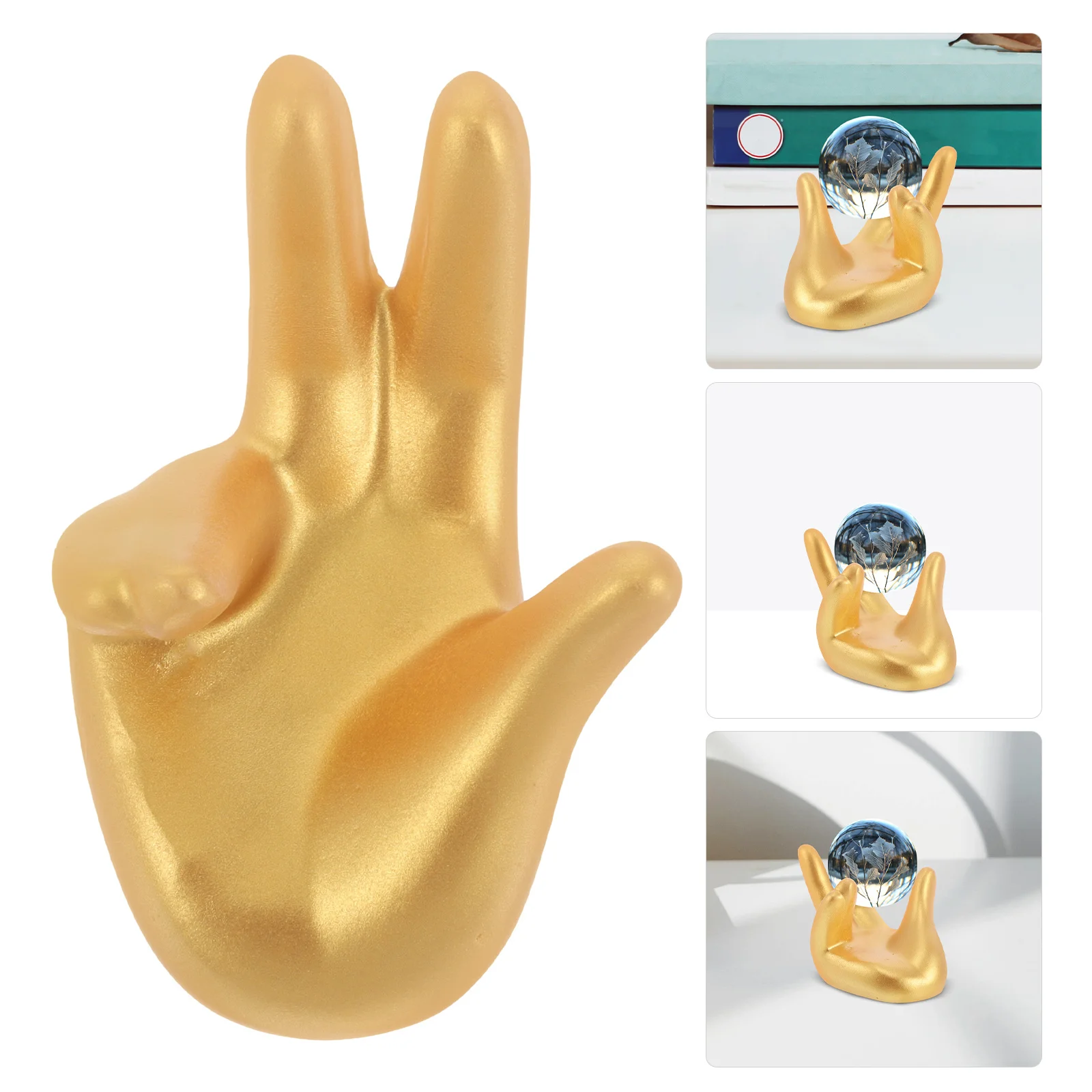

Resin Crystal Sphere Display Stand Hand Shaped Base Desktop Decoration Unique Crystal Ball Holder Office Ornament