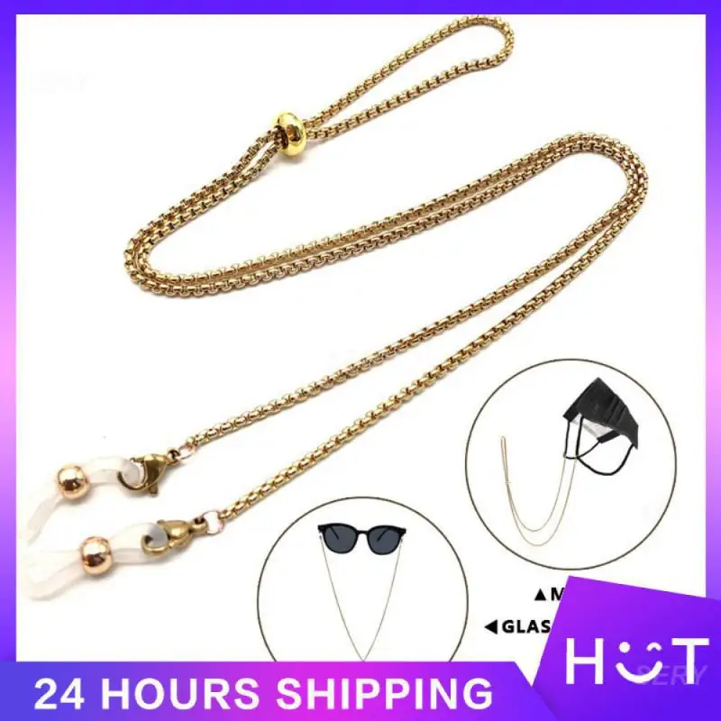 Mask Hanging Rope Adjustable Trendy Ear Hanging Rope Accessories Tools Mask Glasses Holder Imitation Pearl Fashion Necklace