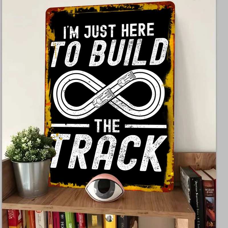 Infinity Track Racing Car Metal Wall Art Creative Garage Decor for Home Decorations