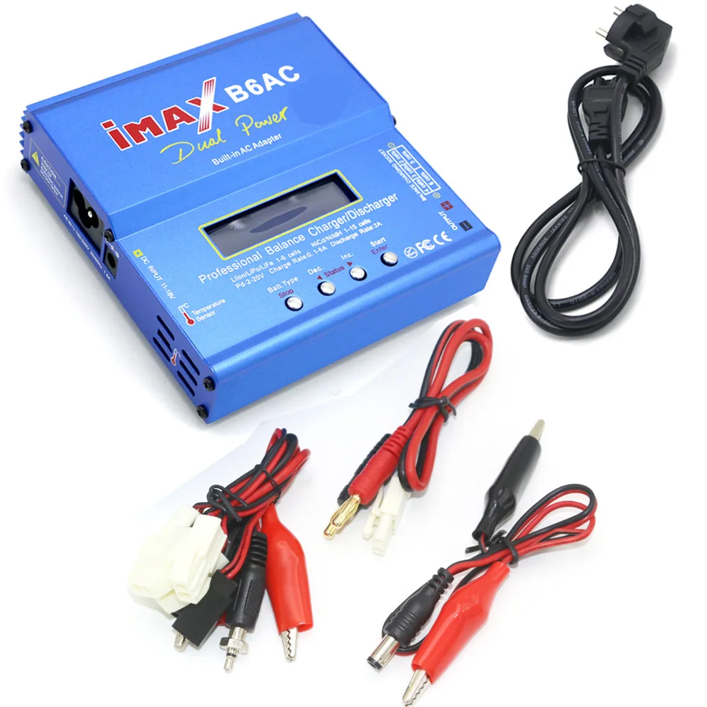 Imax B6 AC RC Lader 80W B6AC 6A Balanslader Digitaal LCD-scherm Li-ion LiFe Nimh Nicd PB Lipo Batterij ontlader