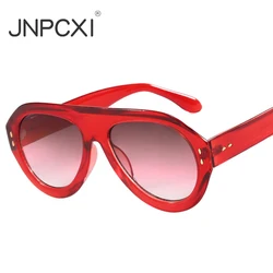 JNPCXI Oversized Ins Popular Fashion Pilot Women Sunglasses Retro Red Shades UV400 Men Trending Wide Legs Sun Glasses
