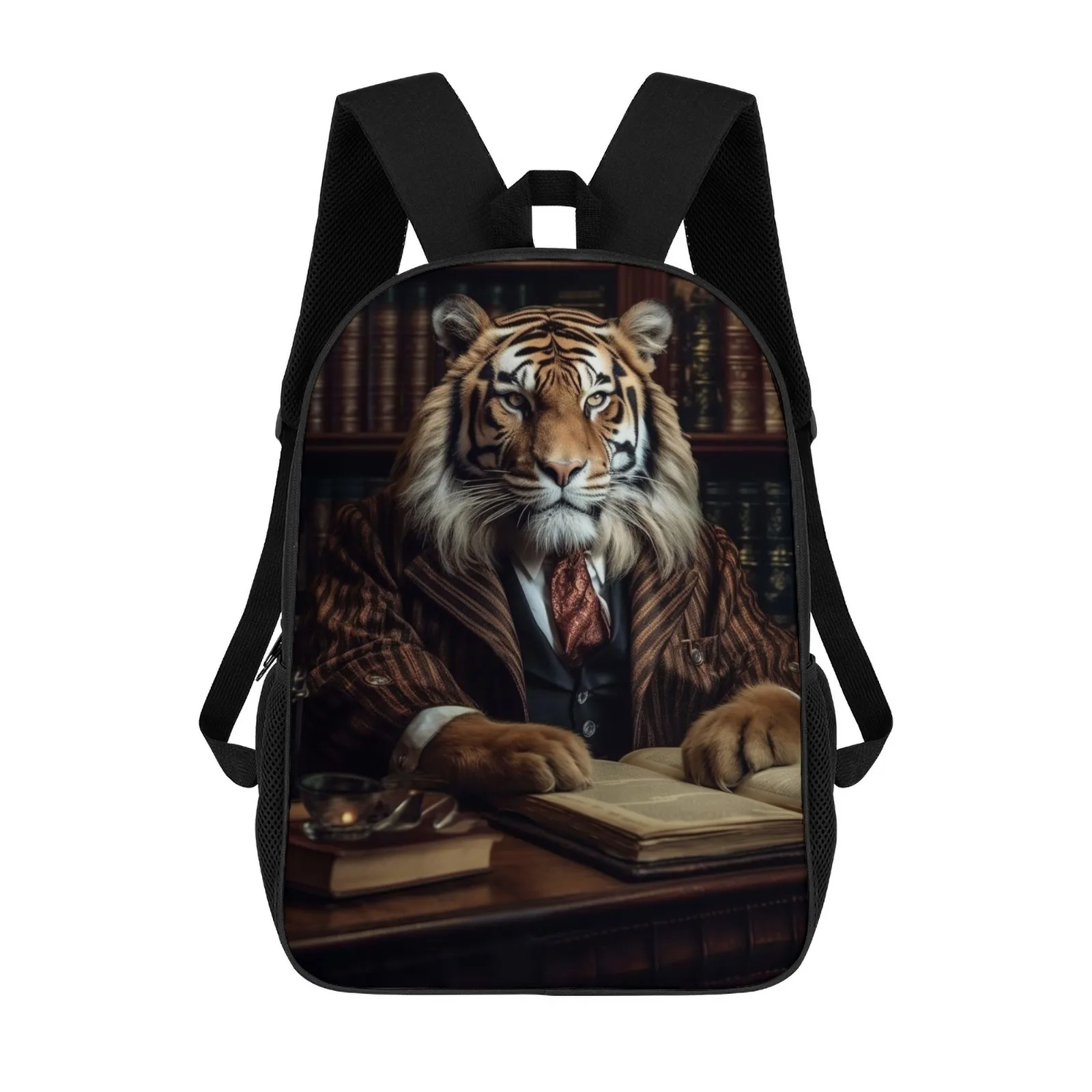 

Judge Tiger Mochilas Printed Zipper Backpack Book Bag School Bags For Girls 17 Inch School Backpack Bag
