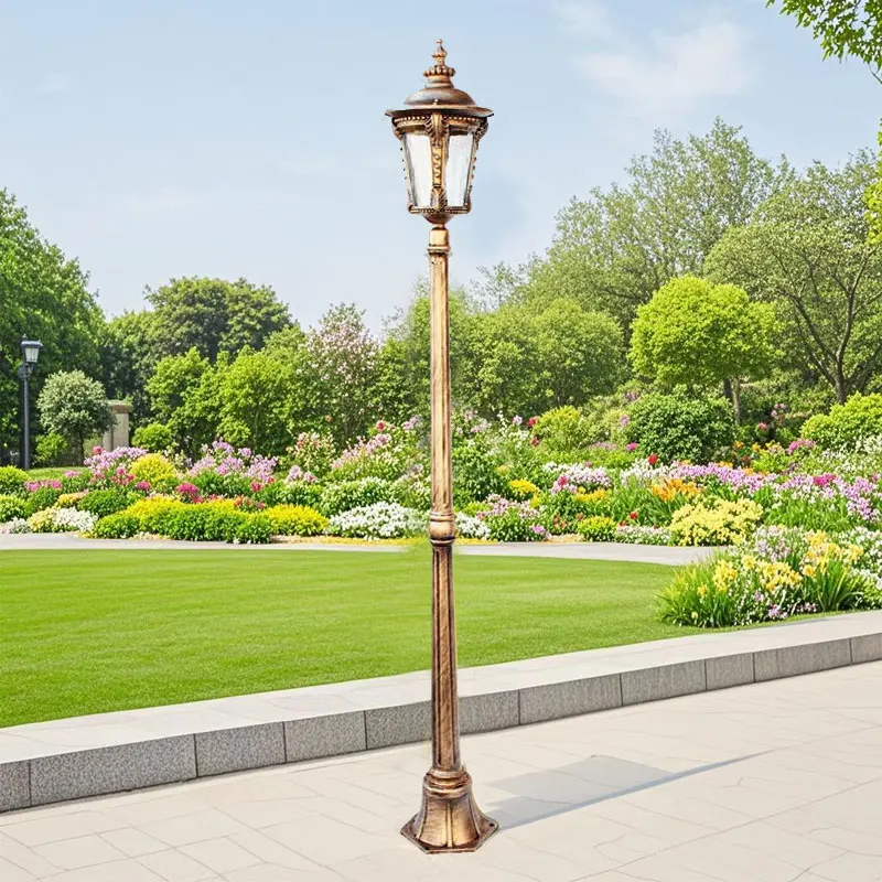 European Style Courtyard Outdoor Waterproof Street Lights, Aluminum High Pole Lights For Gardens, Lawns, And Parks ≈170Cm