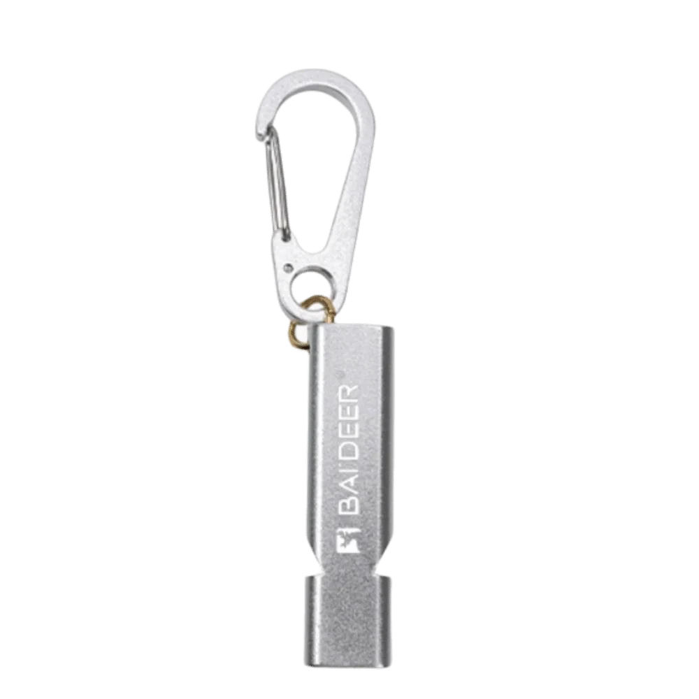 

Двухтрубный свисток из алюминиевого сплава с ремешком, портативный, громкий, с высоким уровнем децибел, металлический свисток для выживания, снаряжение для выживания