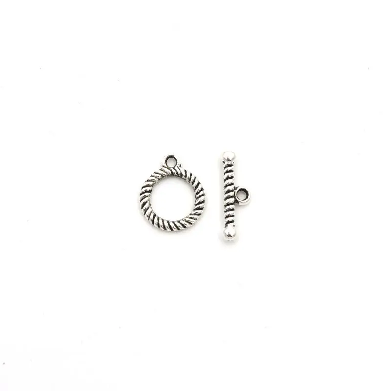 10 Set Antique Silver Spiral Circle OT Clasp Connector For Jewelry Making Bracelet Necklace Diy Accessories Needlework Wholesale