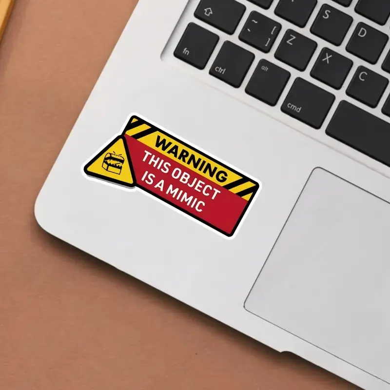 Dungeons & Dragons Inspired Warning Mimic Decal - High-Quality Vinyl Sticker, 3.23