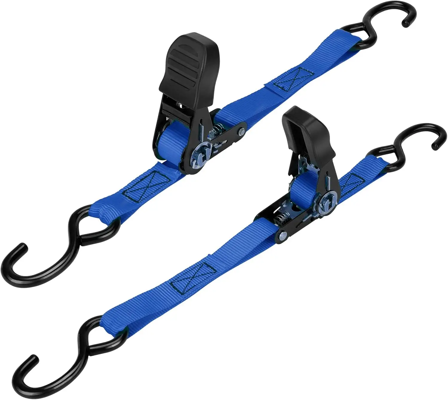

Heavy Duty 1"x4' Ratchet Tie Down Straps, 2400LB Capacity, Quick Release Buckle & Anti-Scratch Hooks for Boat Trailer