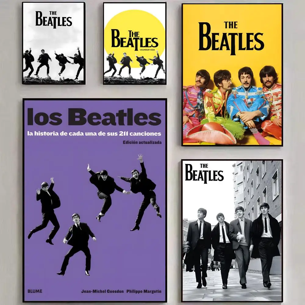 The B-Beatles Rock Band Star Painting Calligraphy Canvas Poster Wall Art Aesthetic Home Decoration for Living Room