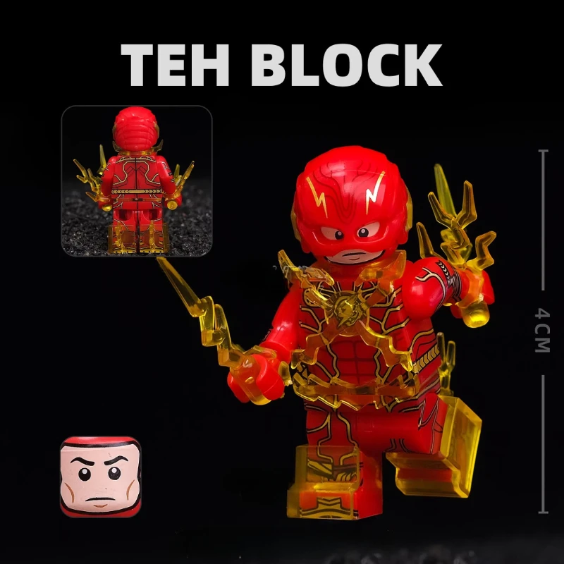 Figurine de film neuve de 4 cm, The Flash, modèle en plastique périmétrique, blocs de construction à assembler, décoration de bureau, ornements, cadeau de Nouvel An, jouet