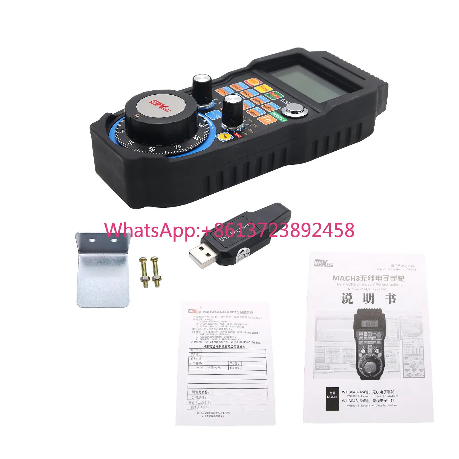 Controlador Manual CNC MACH3 de 4 Eixos WHB04B-4 com Manípulo USB MPG Sem Fio