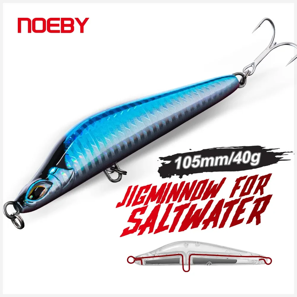 NOEBY Sinking Pencil Bait 105mm 40g Long Casting Jig Lures Trembling Jerkbaits Pesca Artificial Hard Bait Sea Fishing Lure