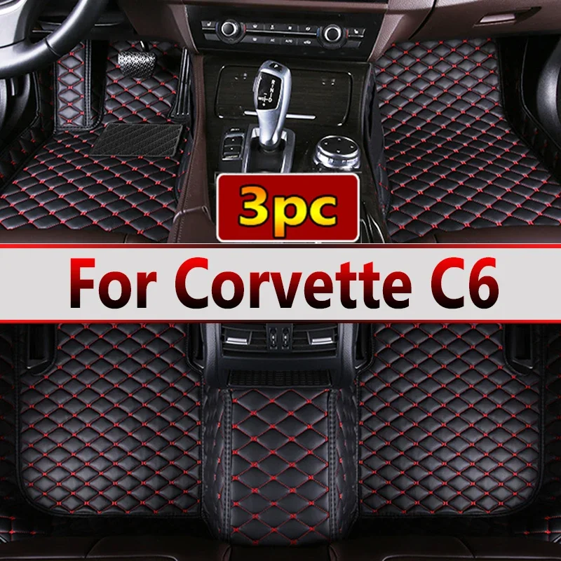 Custom Automotive Car Floor Mats For Corvette C6 2005 2006 2007 2008 2009 2010 2011 Auto Luxury Leather Men Women Full Coverage