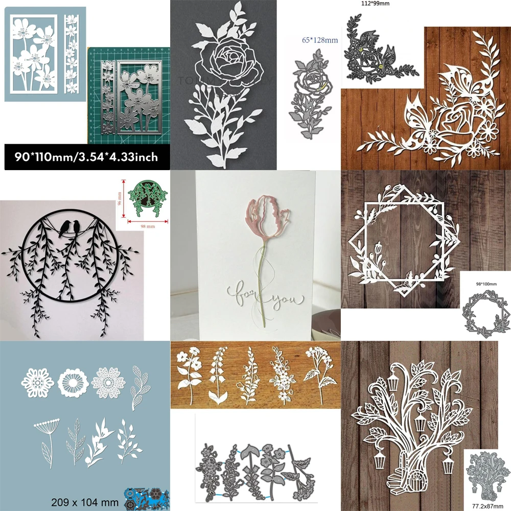 Blumen und Pflanzen Metall-Stanzformen für Scrapbooking-Dekoration, Papierhandwerk, Messerform, Prägestanzformen, Vorlagen