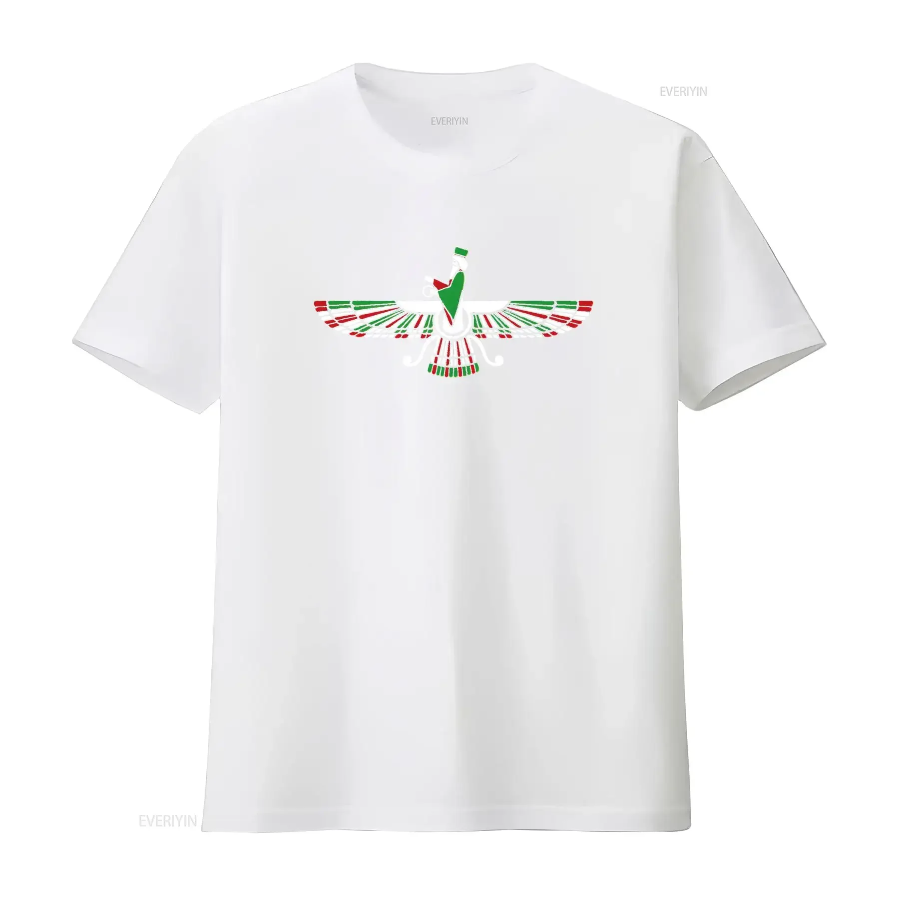 تي شيرت رجالي Faravahar Zarathustra Zoroastrian Farohar إيران العلم أسود متوسط عتيق ملابس مصممة جرافيك أوم مغسولة