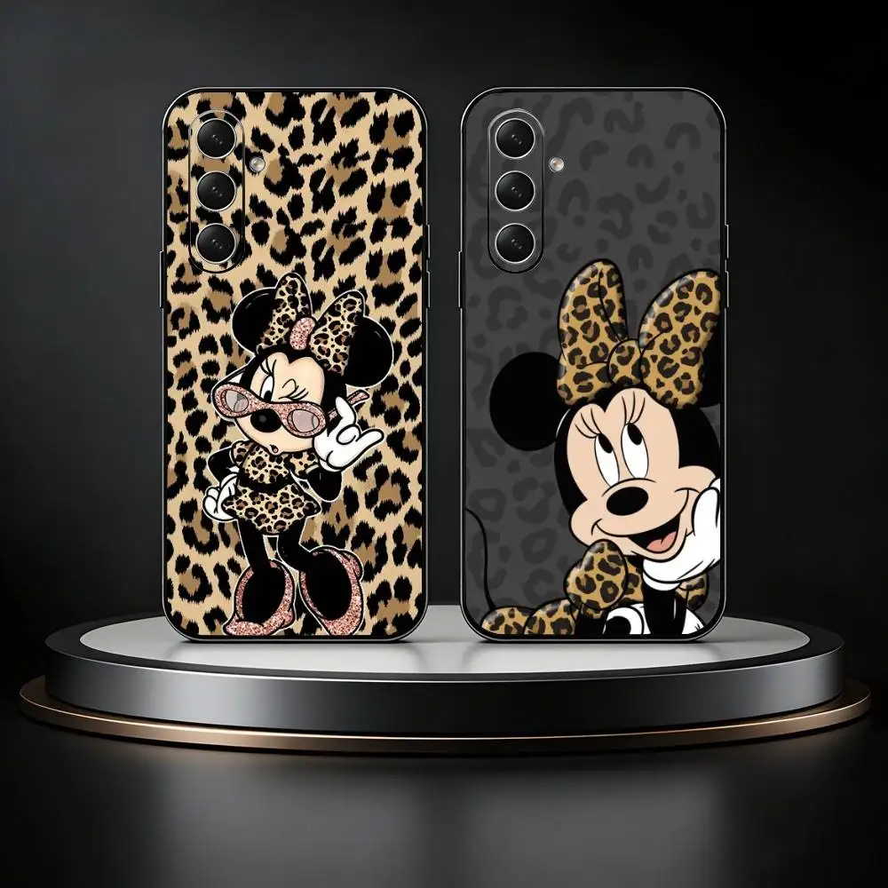 

Leopard Print M-Minnies Fashion Phone Case For Samsung Galaxy A73,A72,A71,A70,A52,A51 Others Soft Black Cover