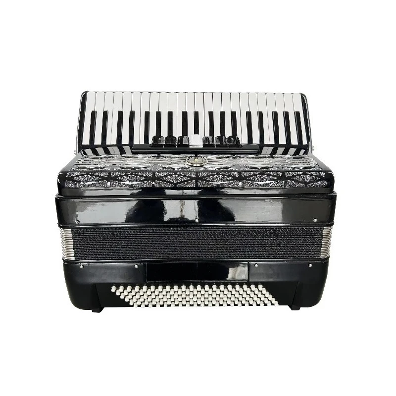 SEASOUND OEM 41-Key 120-Bass Chromatic Button Accordion 7+2 Registers Black Celluloid Wood Piano Keyboard Instrument JP2008