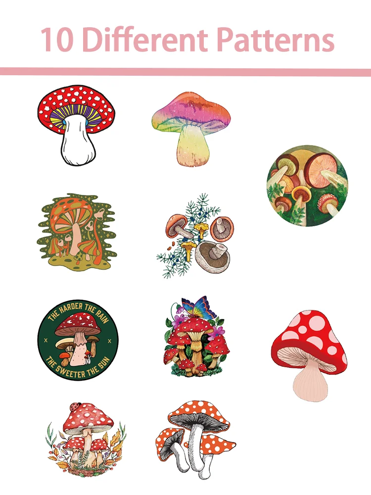 500pcs mushroom roll sticker decoration phone case DIY laptop water cup skateboard helmet DIY waterproof decorative sticker