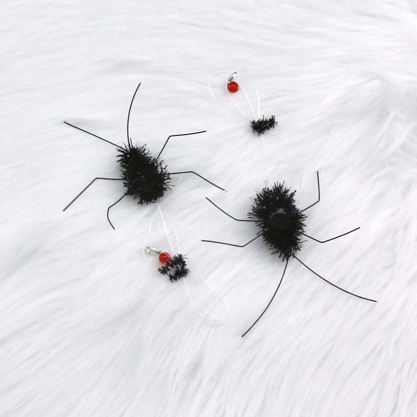 2 Stück schwarze künstliche Insekten Katze Teasing Stick Wechselkopf Spielzeug Heimtierbedarf Spielzeug