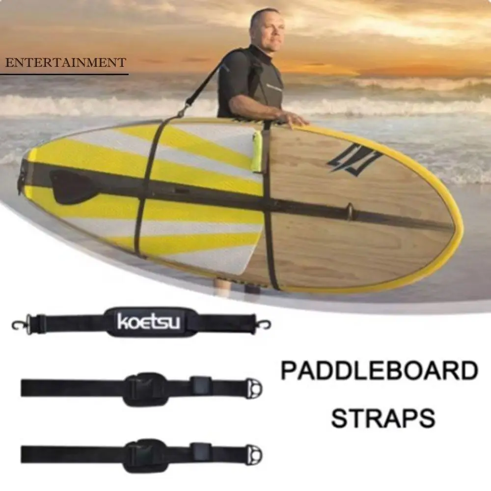 

Adjustable Surfboard Shoulder Strap Kayak Tool Portable Paddleboard Carry Sling Webbing Black Surfing Safety Rope Fishing