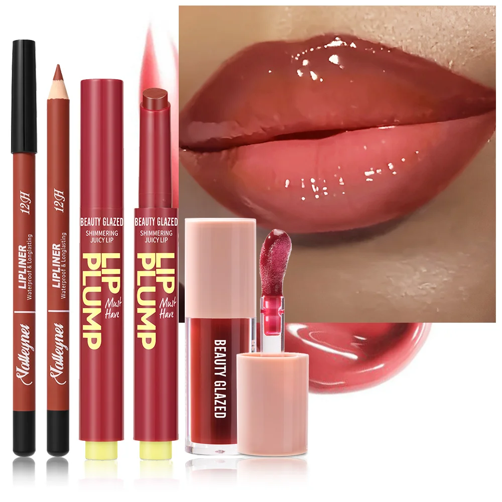 3 pezzi/set set trucco labbra lipliner olio per labbra rossetto idratante, rossetto impermeabile a lunga durata combinato labbra a lunga durata