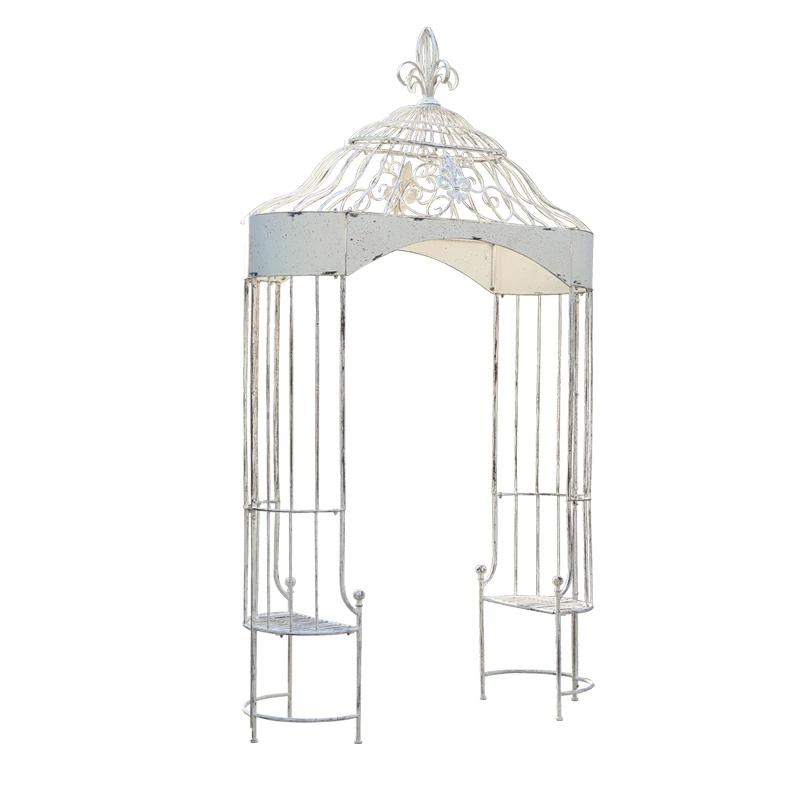 Outer single arch flower stand outdoor wrought iron bracket courtyard garden villa decoration arched seat rack climbing vine fra