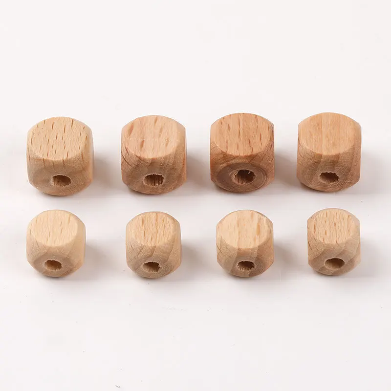 50pcs Square Wooden Beads Beech DIY Bracelet Making Beads Spacer Beads Child Jewelry