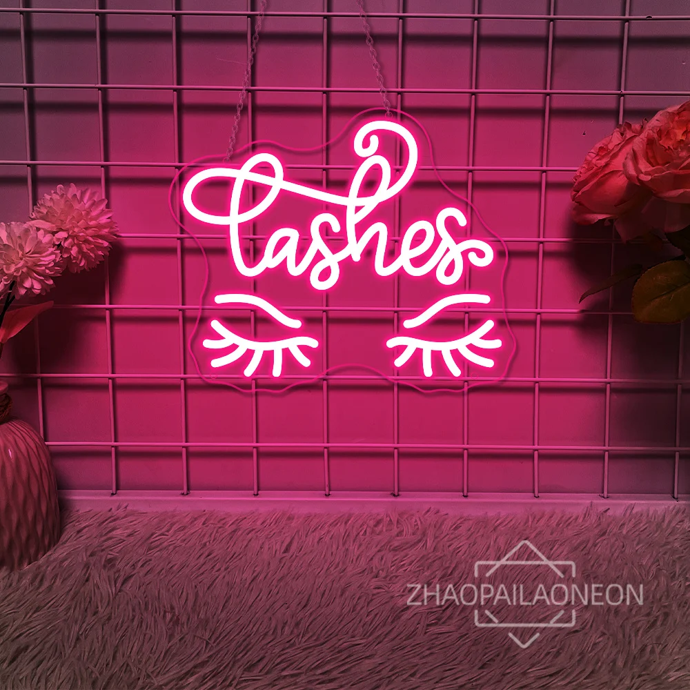 Lashes Neon Led Sign Beauty Solon Lash Shop Wall Art Room Decor Neon LED Lights USB Lash Room Decoration for Business Signs