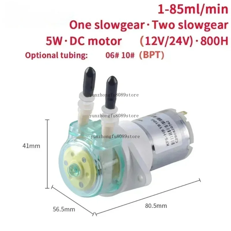 Peristaltic Pump 12V 24V DC Motor Gear Pump High Precision Low Flow Dosing Pump With One/Two Slowgear