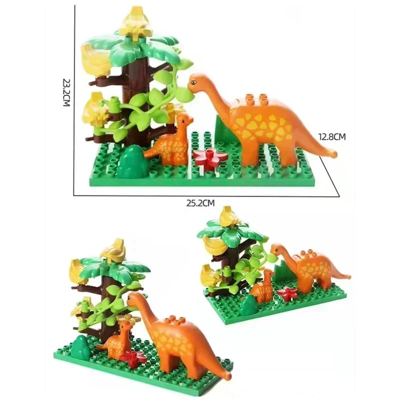 Big Building Blocks Jurassic World Dinosaurs Rex Figures Marine Animals Compatible Large Bricks Educational Children Kids Toys