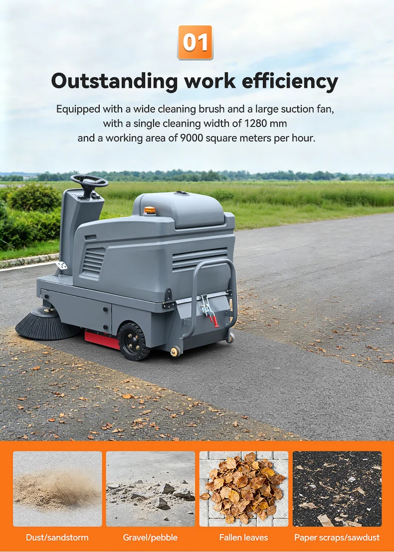 Community property management and industrial park road  sweepers, sweepers for leaf sweeping