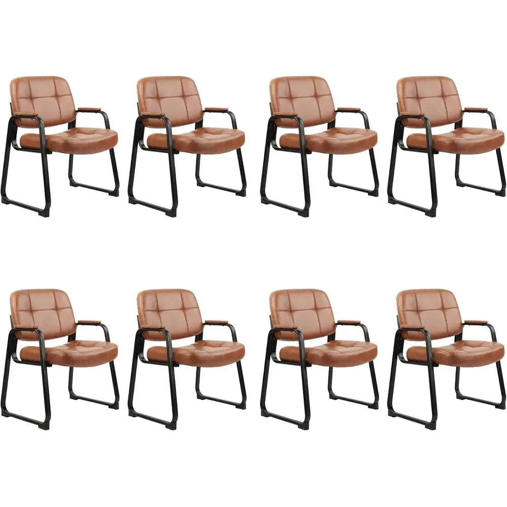 

Big & Tall 500 lbs Waiting Room Chairs with Padded Armrests and Sled Base, Leather Stationary No Wheels Oice Gt Chair or Retion