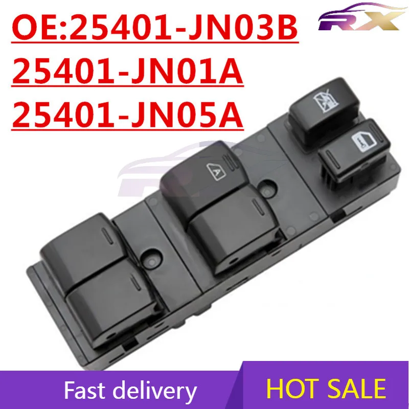 

OEM:25401-JN03B，25401-JN01A ，25401-JN05A Suitable for 2008-2012 Nissan Teana glass lifter switch power window control button sw