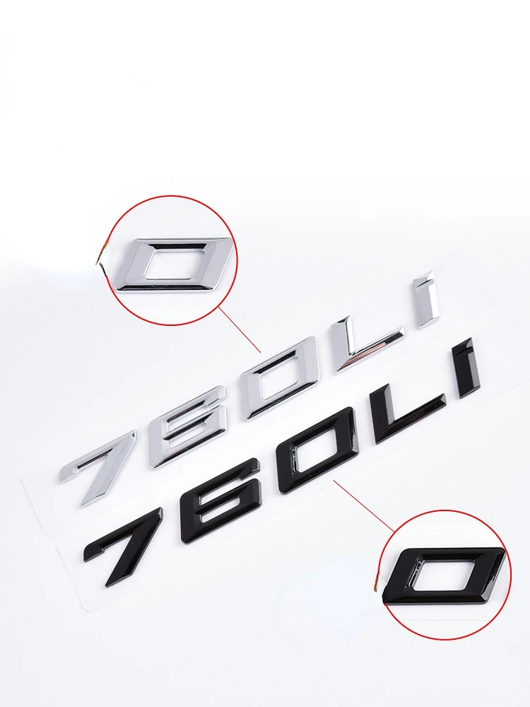 

Car Styling 3D Chrome Black ABS Rear Trunk Badge Emblem Sticker 728Li 730Li 735Li 740Li 745Li 750Li 760Li Logo for BMW 7 Series