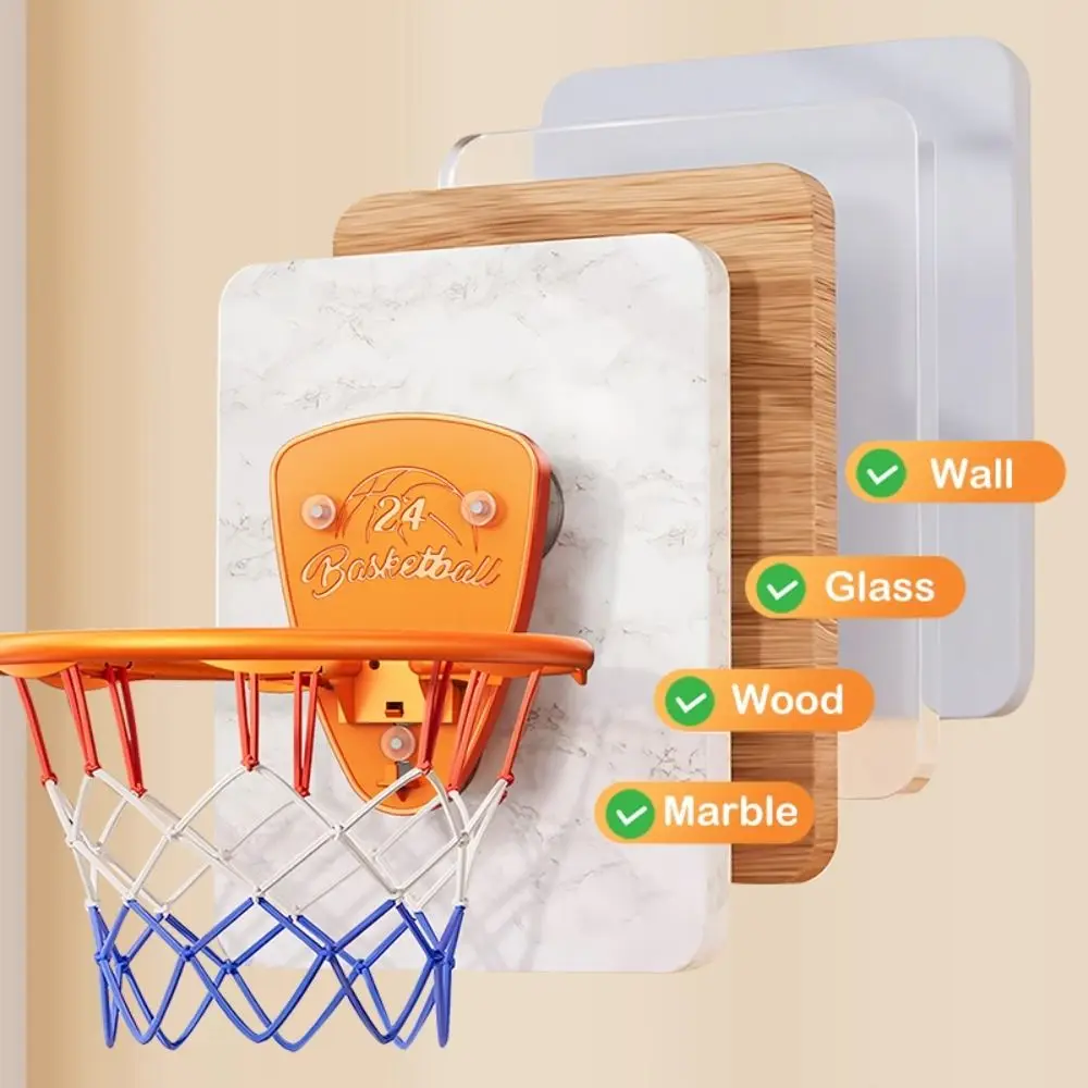 Foldable Baby Basketball Set Cartoon Animal Inflatable Ball Toddler Basketball Hoop No-Drill Installation Basketball Set